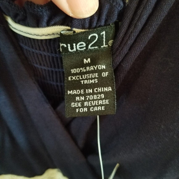 Navy and White Boho Maxi Dress Rue 21 - Picture 4 of 6